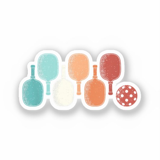 Pickleball Lover Retro Paddle Sport  Sticker (Voorkant)
