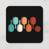 Pickleball Lover Retro Paddle Sport  Vierkante Visitekaartje (Achterkant)