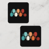 Pickleball Lover Retro Paddle Sport  Vierkante Visitekaartje (Voorkant / Achterkant)