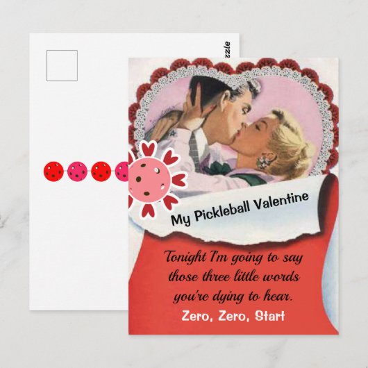 Pickleball Lover Valentijn Drie Kleine Woorden Briefkaart (Voorkant / Achterkant)