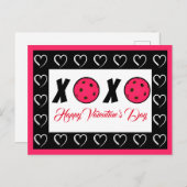 Pickleball Lover Valentijn XOXO Pickleballs Briefkaart (Voorkant / Achterkant)