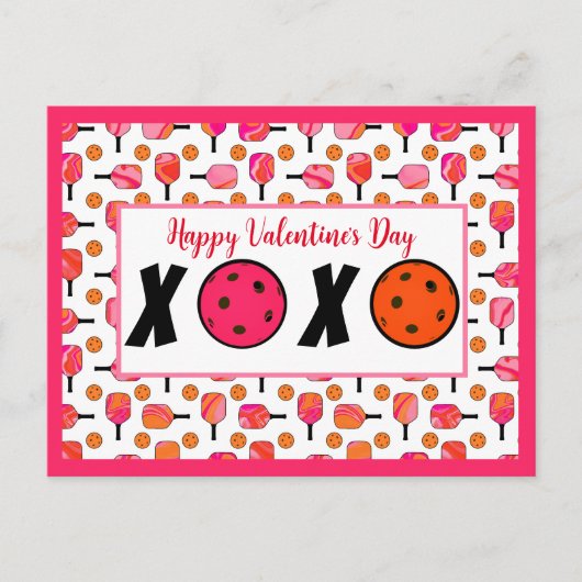 Pickleball Lover Valentijn XOXO Pickleballs Briefkaart (Voorkant)