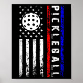 Pickleball Lovers 4th Of July American Flag Pickle Poster (Voorkant)