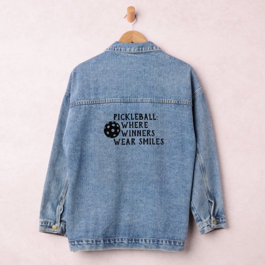 Pickleball Lover's Dream grappige rode slogan Denim Jacket (Hangar)