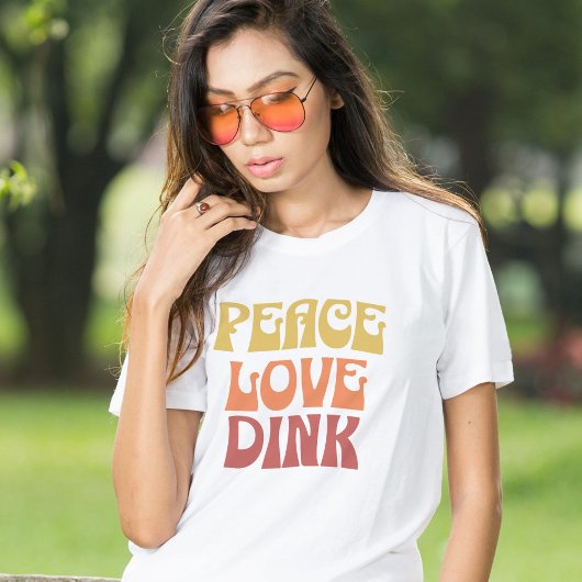 Pickleball Lovers Peace Love Dink Retro T-shirt