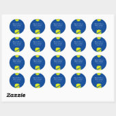 Pickleball Lovers Vrijgezellenfeest Neon Blauw Ronde Sticker (Vel)