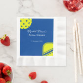 Pickleball Lovers Vrijgezellenfeest Neon Blauw Servet (Insitu)