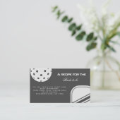 Pickleball Lovers Vrijgezellenfeest Zwart & Wit Informatiekaartje (Staand voorkant)