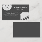 Pickleball Lovers Vrijgezellenfeest Zwart & Wit Informatiekaartje (Voorkant / Achterkant)