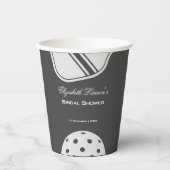 Pickleball Lovers Vrijgezellenfeest Zwart & Wit Papieren Bekers (Voorkant)