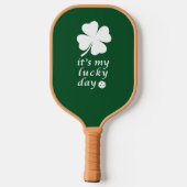 Pickleball Lucky Day Shamrock Funny Green Paddle (Achterkant)