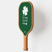 Pickleball Lucky Day Shamrock Funny Green Pickleball Paddle (Links)