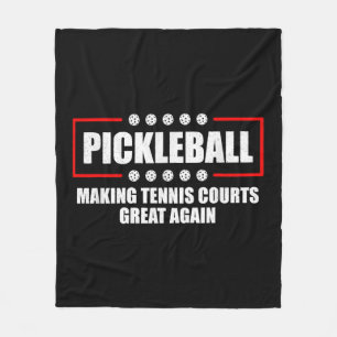 Pickleball maakt Ennis Courts weer geweldig grappi Fleece Deken