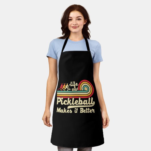 Pickleball maakt het beter retro pickleball schort (Gedragen)