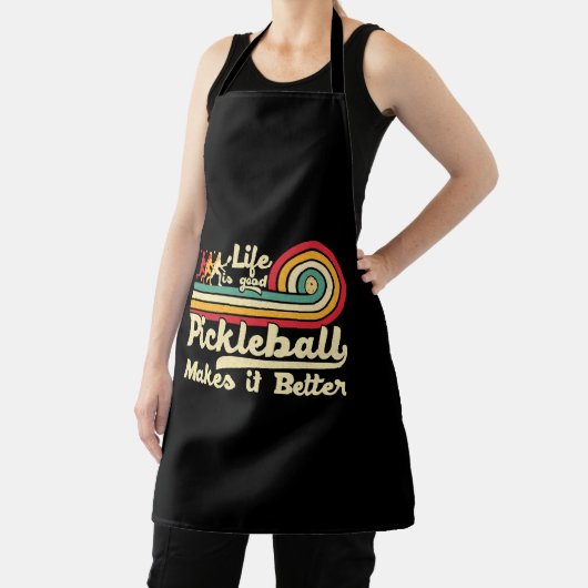 Pickleball maakt het beter retro pickleball schort (Insitu)