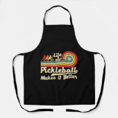 Pickleball maakt het beter retro pickleball schort (Voorkant)