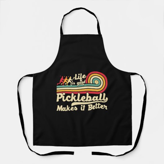Pickleball maakt het beter retro pickleball schort (Voorkant)