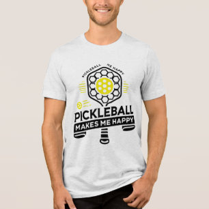 Pickleball maakt me gelukkig Tri-Blend shirt