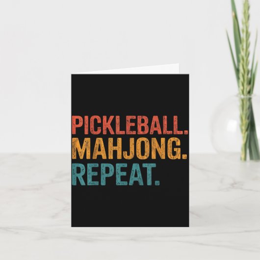 Pickleball mahjong herhaal grappig  kaart (Voorkant)