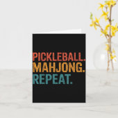 Pickleball mahjong herhaal grappig  kaart (Gele Bloem)