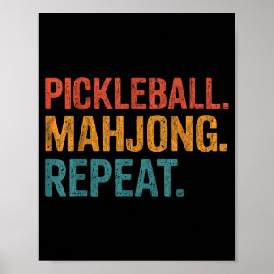 Pickleball mahjong herhaal grappig poster