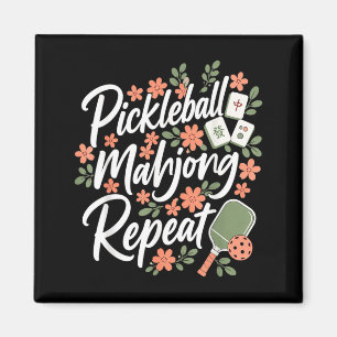 Pickleball Mahjong Herhalende Bloem Bloemrijke Pad Magneet