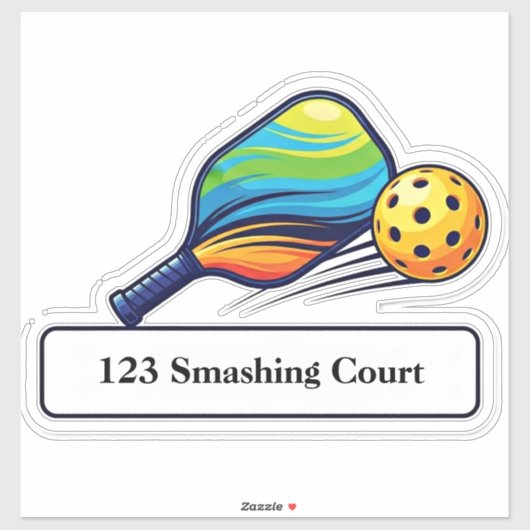 Pickleball mailbox address sticker (Vel)