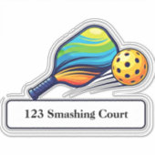 Pickleball mailbox address sticker (Voorkant)