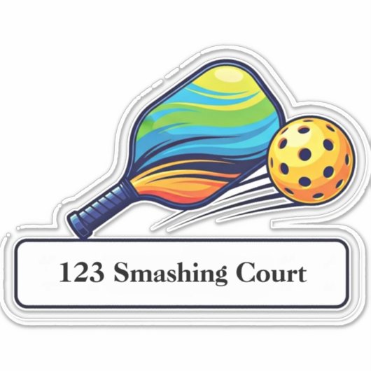 Pickleball mailbox address sticker (Voorkant)