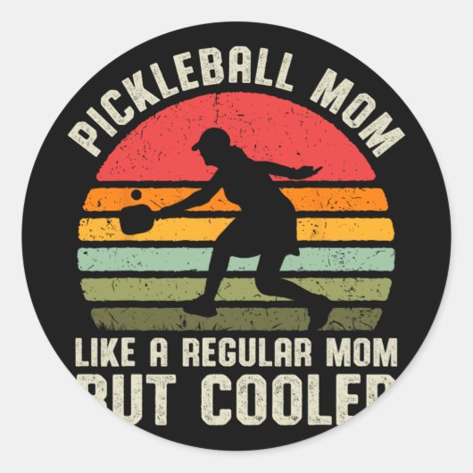  pickleball mam leven augurk bal voor vrouwen ronde sticker (Voorkant)