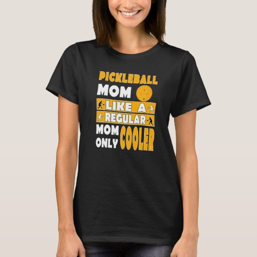 Pickleball-mama als een gewone mama-koeler t-shirt (Voorkant)