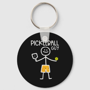 Pickleball-man stickman pickleball mannen jongens sleutelhanger