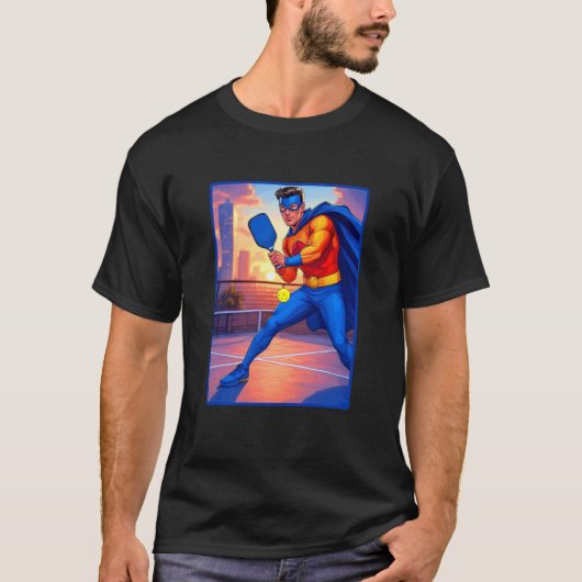 Pickleball Man Superhero T-shirt (Voorkant)