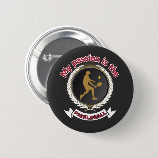Pickleball Mannelijke Atleet Hof Passie Energie Ronde Button 5,7 Cm (Voorkant /achterkant)