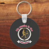 Pickleball Mannelijke Atleet Hof Passie Energie Sleutelhanger (Voorkant)