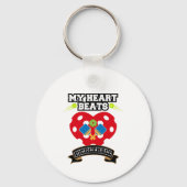 Pickleball Mannelijke Atleet Hof Passie Energie Sleutelhanger (Achterkant)