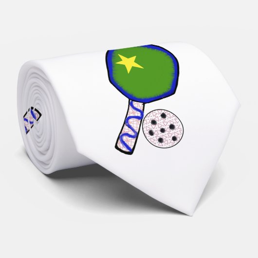 Pickleball Mannen stropdas (Opgerold)