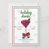 Pickleball Martini Kerstfeest Kaart (Voorkant)