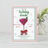 Pickleball Martini Kerstfeest Kaart (Staand voorkant)