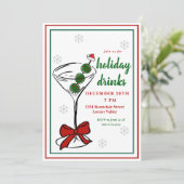 Pickleball Martini Kerstvakantie Drink Santa Kaart (Staand voorkant)