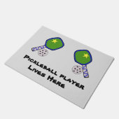 Pickleball mat rug door welcome (Schuin)
