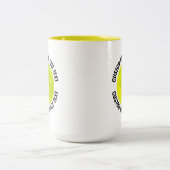 Pickleball & Medium Text GEEL 15oz Custom Tweekleurige Koffiemok (Center)