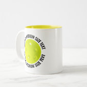 Pickleball & Medium Text GEEL 325ml Custom Tweekleurige Koffiemok (Voorkant links)