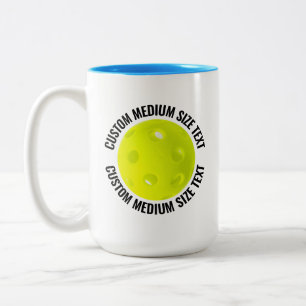 Pickleball & Medium Text LICHTBLAUW 435g Custom Tweekleurige Koffiemok
