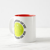 Pickleball & Medium Text Rood 330ml Custom Tweekleurige Koffiemok (Voorkant links)