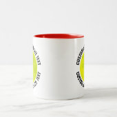 Pickleball & Medium Text Rood 330ml Custom Tweekleurige Koffiemok (Center)