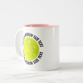 Pickleball & Medium Text ROZE 330ml Custom Tweekleurige Koffiemok (Voorkant links)