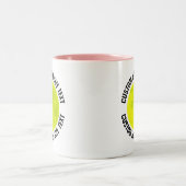 Pickleball & Medium Text ROZE 330ml Custom Tweekleurige Koffiemok (Center)