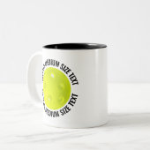 Pickleball & Medium Text ZWART 330ml Custom Tweekleurige Koffiemok (Voorkant links)