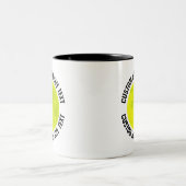Pickleball & Medium Text ZWART 330ml Custom Tweekleurige Koffiemok (Center)